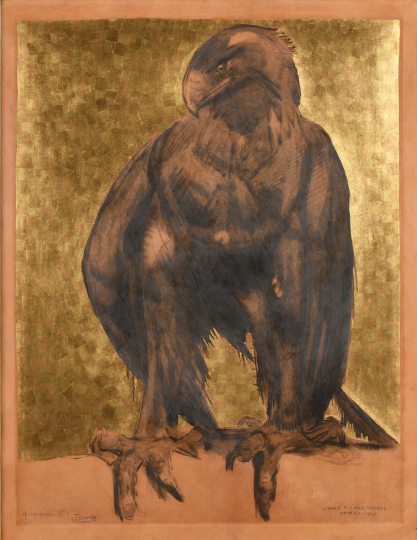 Paul JOUVE (1878-1973) - Aigle à l'aile cassée, 1927